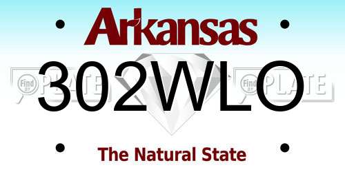 302WLO Arkansas License Plate