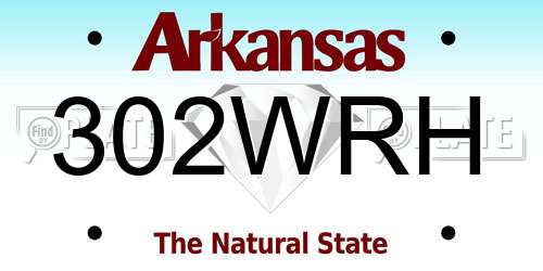 302WRH Arkansas License Plate