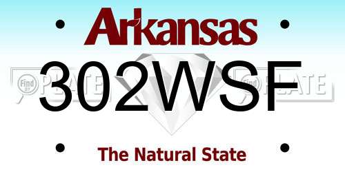 302WSF Arkansas License Plate