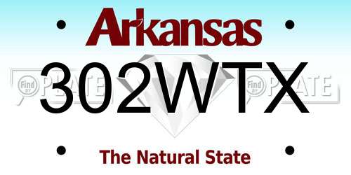 302WTX Arkansas License Plate