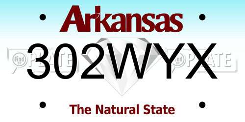 302WYX Arkansas License Plate