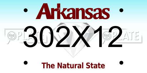 302X12 Arkansas License Plate