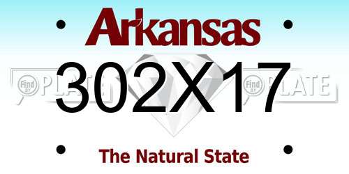 302X17 Arkansas License Plate