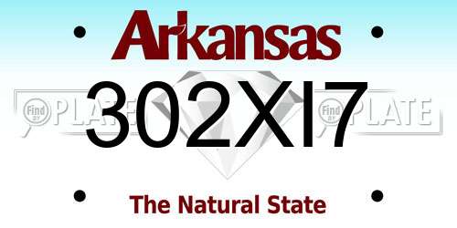 302XI7 Arkansas License Plate