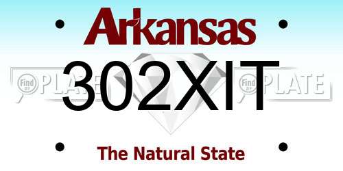 302XIT Arkansas License Plate