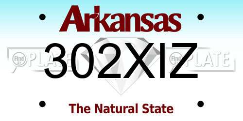 302XIZ Arkansas License Plate