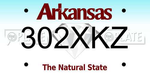 302XKZ Arkansas License Plate