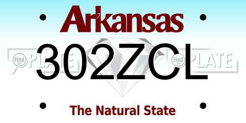 302ZCL Arkansas License Plate