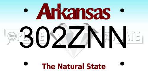 302ZNN Arkansas License Plate
