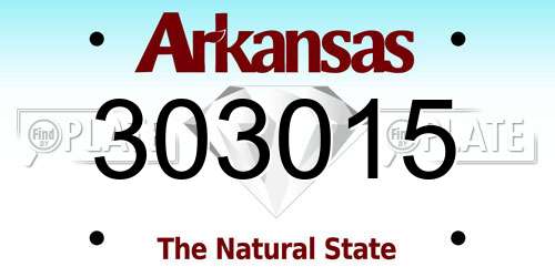 303015 Arkansas License Plate