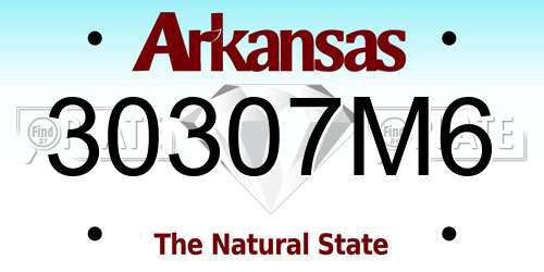 30307M6 Arkansas License Plate