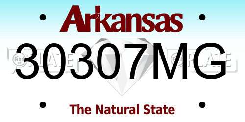 30307MG Arkansas License Plate