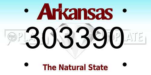 303390 Arkansas License Plate