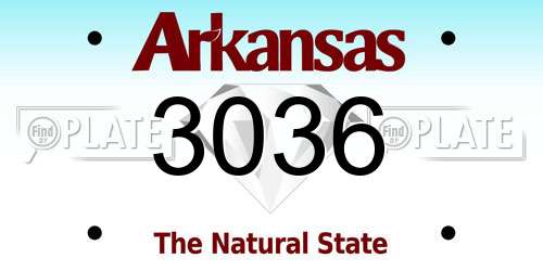 3036 Arkansas License Plate