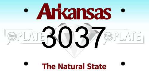 3037 Arkansas License Plate
