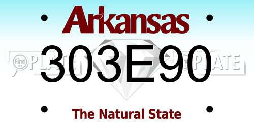 303E90 Arkansas License Plate