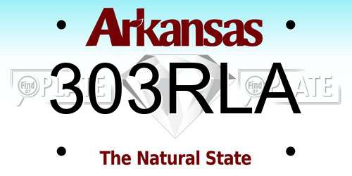 303RLA Arkansas License Plate