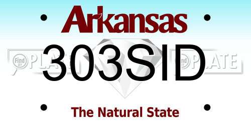 303SID Arkansas License Plate