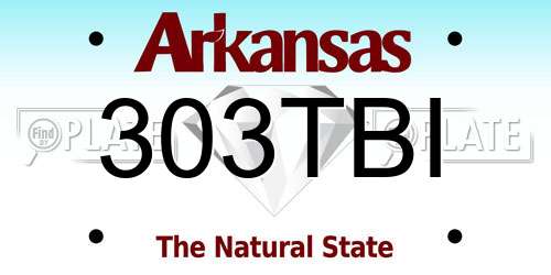 303TBI Arkansas License Plate
