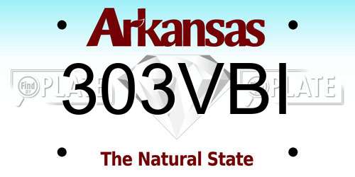 303VBI Arkansas License Plate