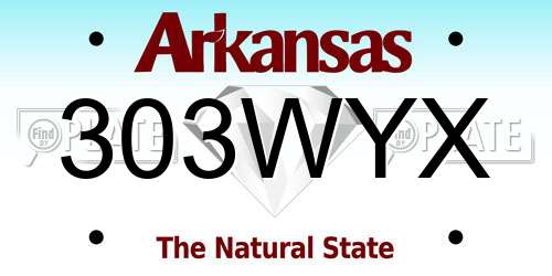 303WYX Arkansas License Plate