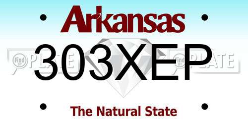303XEP Arkansas License Plate
