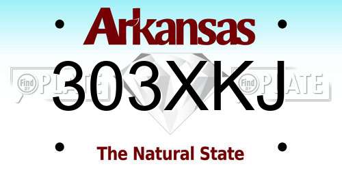 303XKJ Arkansas License Plate