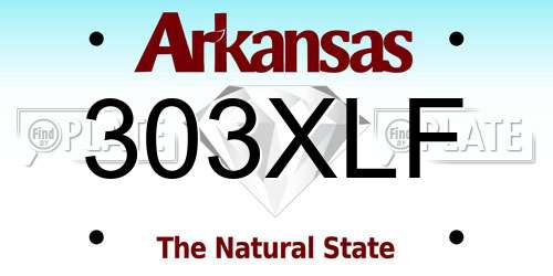303XLF Arkansas License Plate