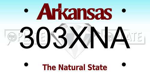 303XNA Arkansas License Plate