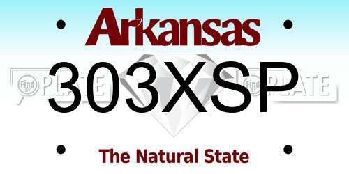 303XSP Arkansas License Plate