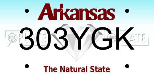 303YGK Arkansas License Plate