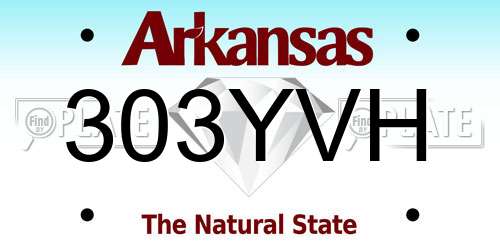 303YVH Arkansas License Plate
