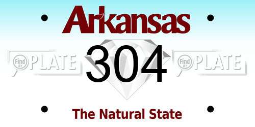 304 Arkansas License Plate