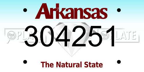 304251 Arkansas License Plate