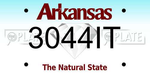 3044IT Arkansas License Plate