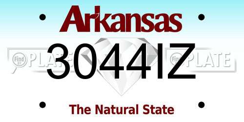3044IZ Arkansas License Plate