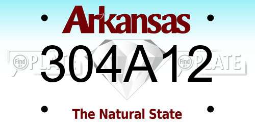 304A12 Arkansas License Plate