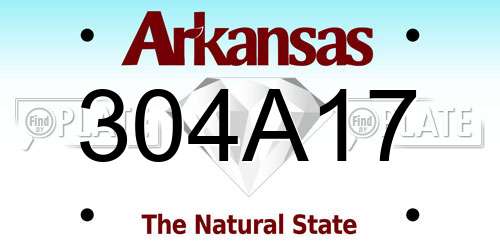 304A17 Arkansas License Plate