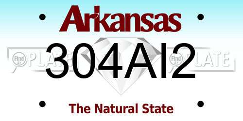 304AI2 Arkansas License Plate