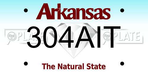 304AIT Arkansas License Plate