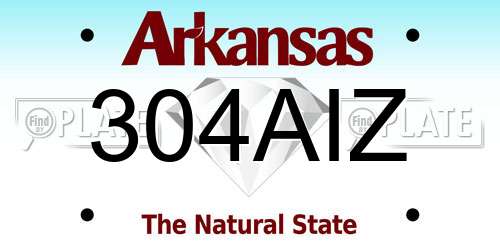 304AIZ Arkansas License Plate