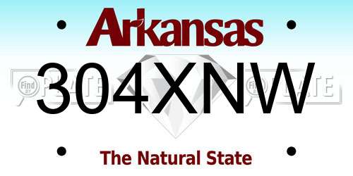304XNW Arkansas License Plate