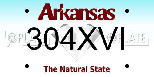 304XVI Arkansas License Plate