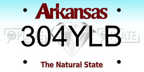 304YLB Arkansas License Plate