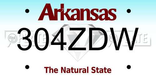 304ZDW Arkansas License Plate