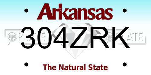 304ZRK Arkansas License Plate