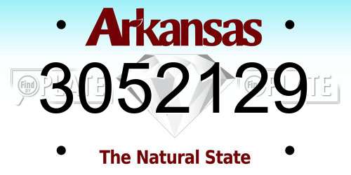 3052129 Arkansas License Plate