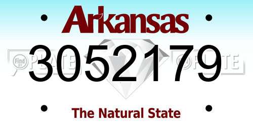 3052179 Arkansas License Plate