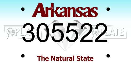 305522 Arkansas License Plate