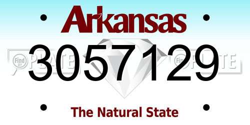 3057129 Arkansas License Plate